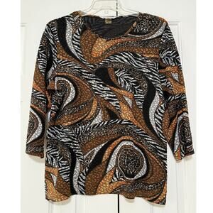 Allison Daley Animal Print Top, Size L